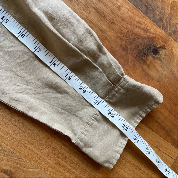 Lauren Ralph Lauren 100% Linen Camel Tan Long Sleeve Button Down Shirt size L - Picture 11 of 13